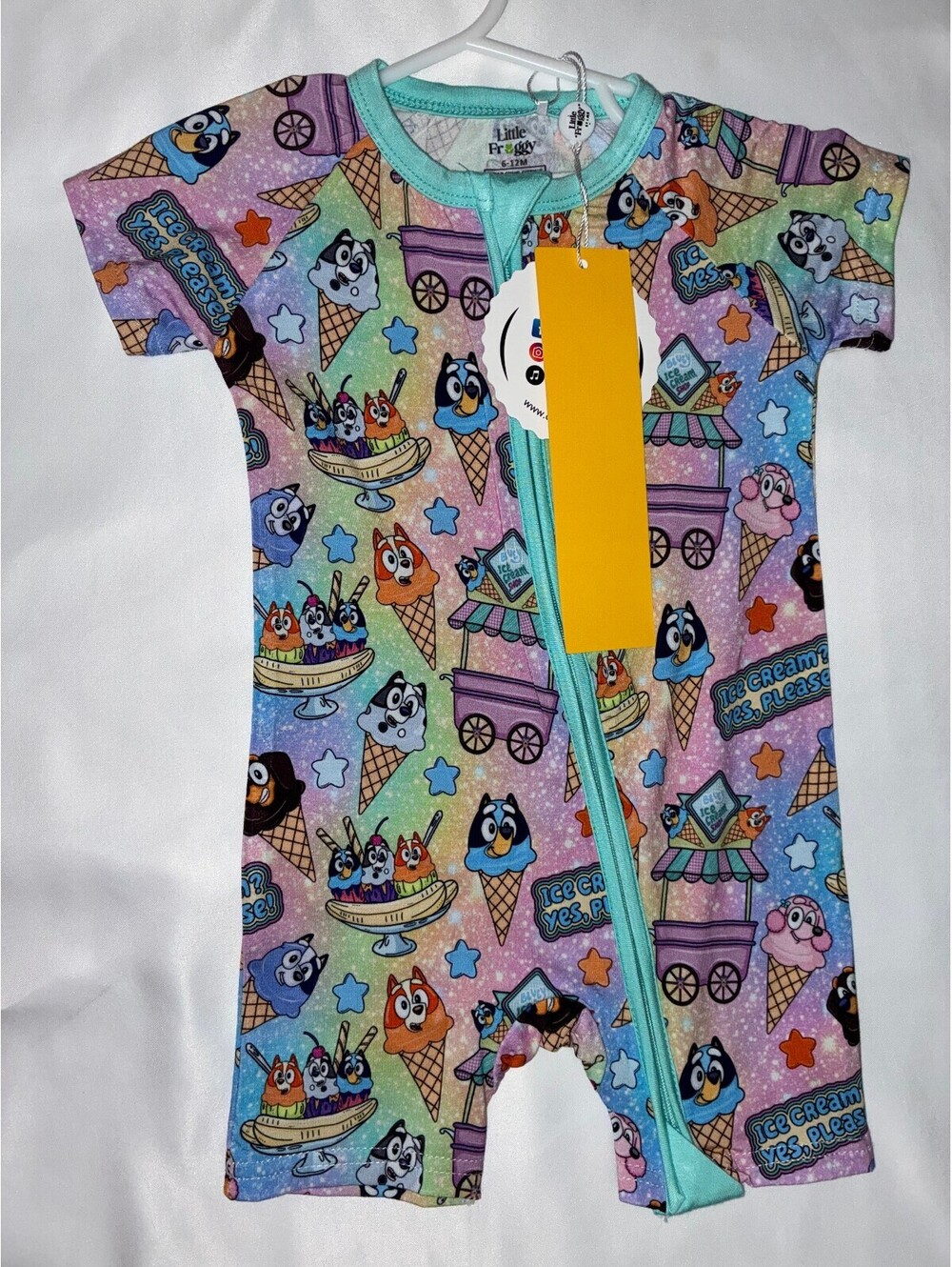 &mebamboo Bluey Ice Cream Shortie 6/12M NWT
